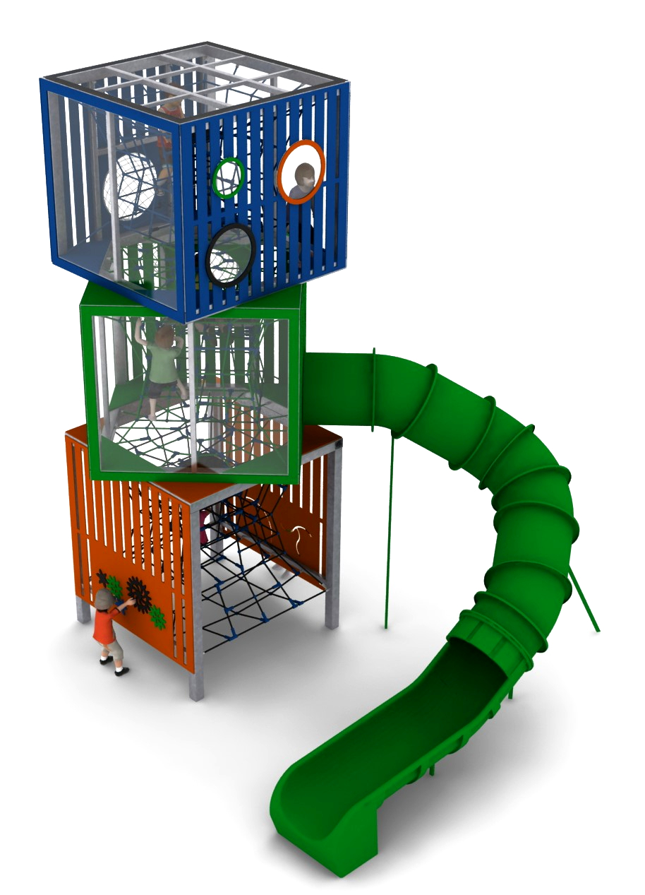 tour de jeu cubes3 standard pour aire de jeux
