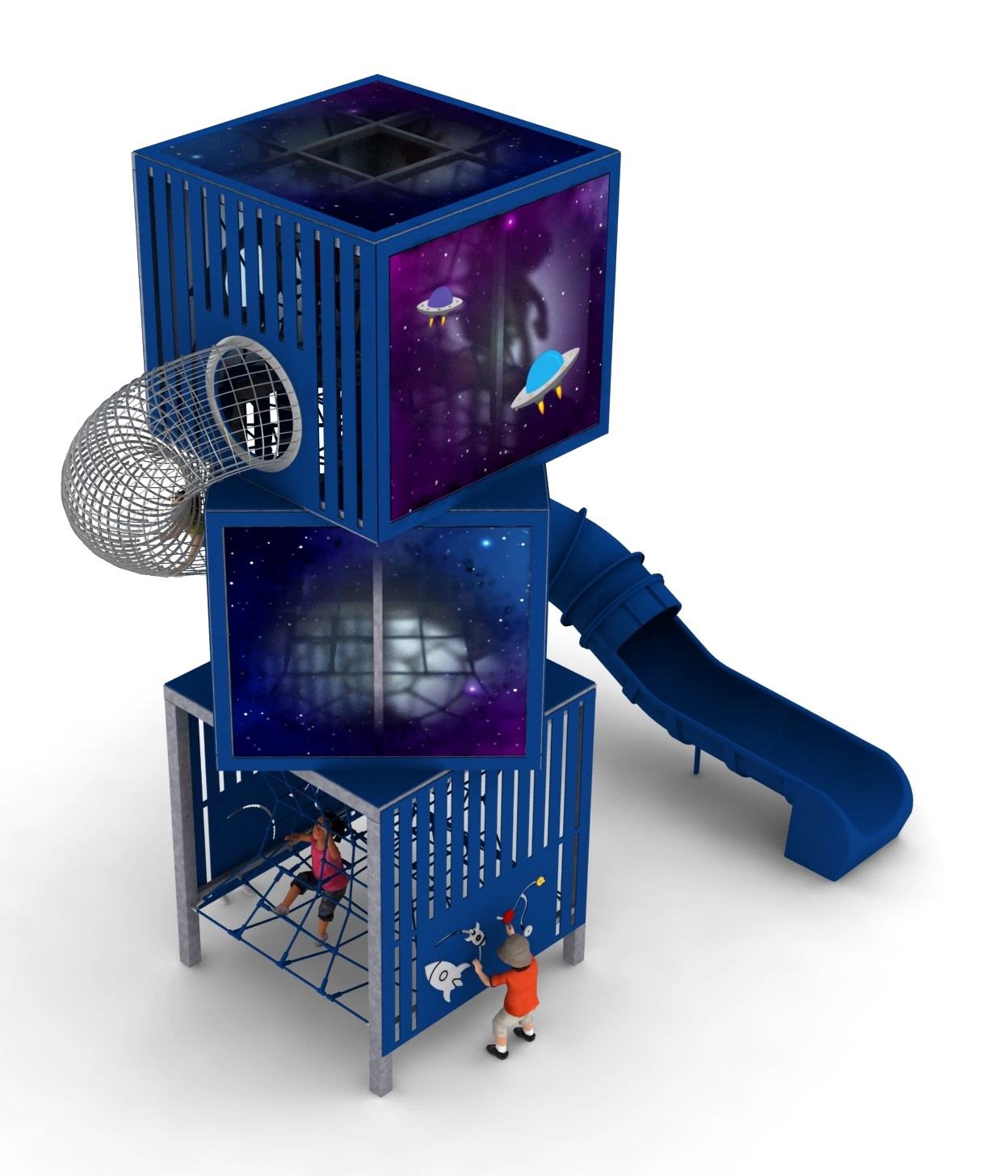 tour de jeu cubes3 cosmos pour aire de jeux