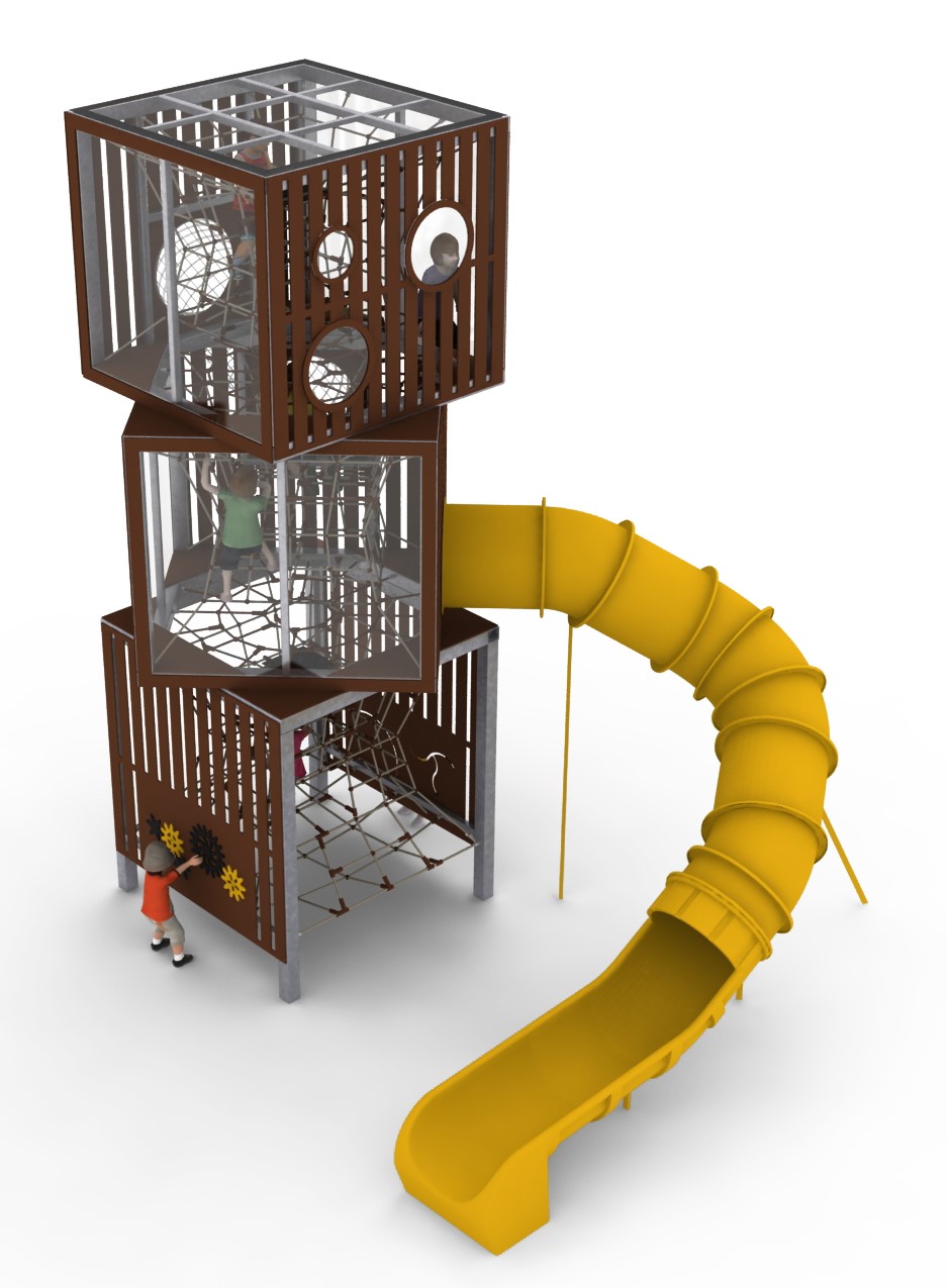 tour de jeu cubes3 standard pour aire de jeux