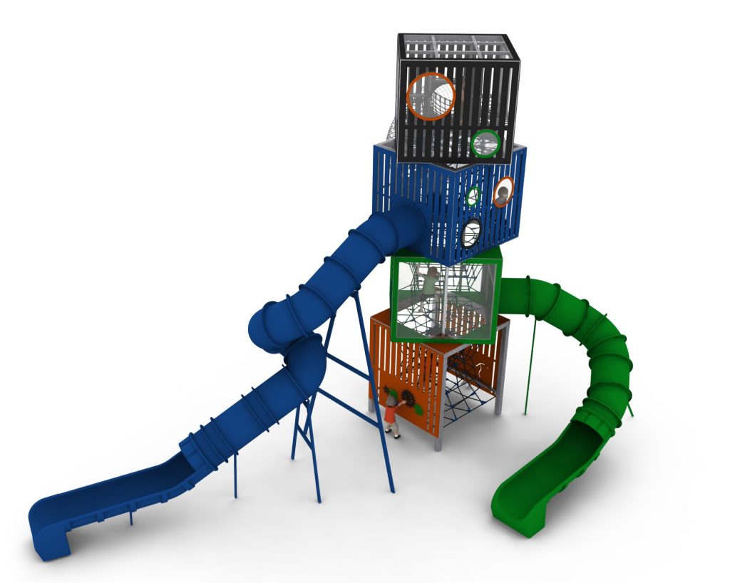 tour de jeu cubes4 standard pour aire de jeux