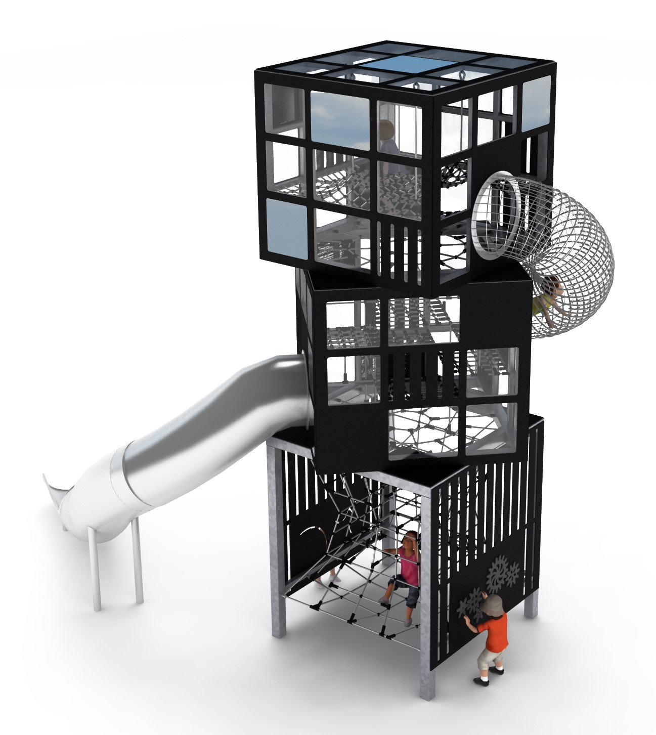 tour de jeu cubes3 city pour aire de jeux