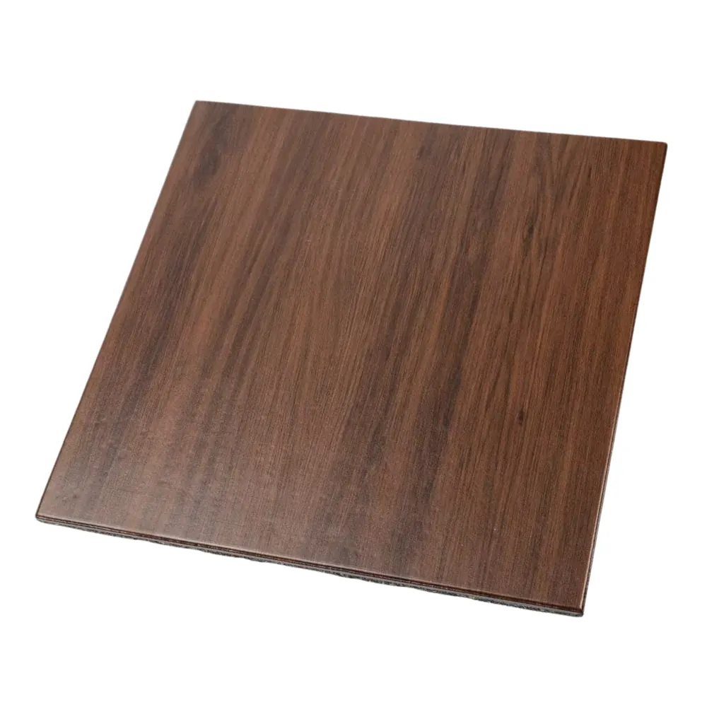 Dalle caoutchouc imitation bois chêne ultra foncé rustique 20 mm 100×100 cm — revêtement de sol amortissant pour salle de sport et espace bien-être