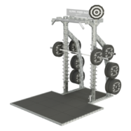 Demi power rack olympique extérieur inox avec plateforme