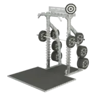 Demi power rack olympique extérieur inox avec plateforme