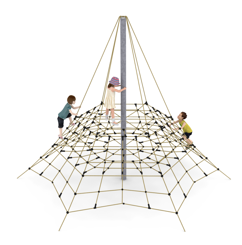 pyramide de jeu en corde 4,5 m avec enfants jouant