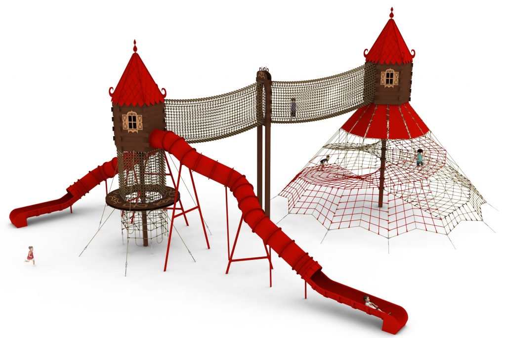 cabane perchee pour aire de jeux baba jaga 1 vue generale