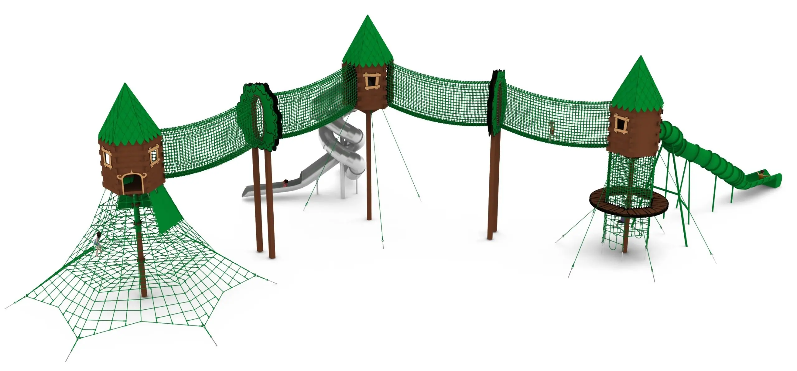 Baba Jaga 3 - Five-Module Treehouse Trail with Twin Pyramids