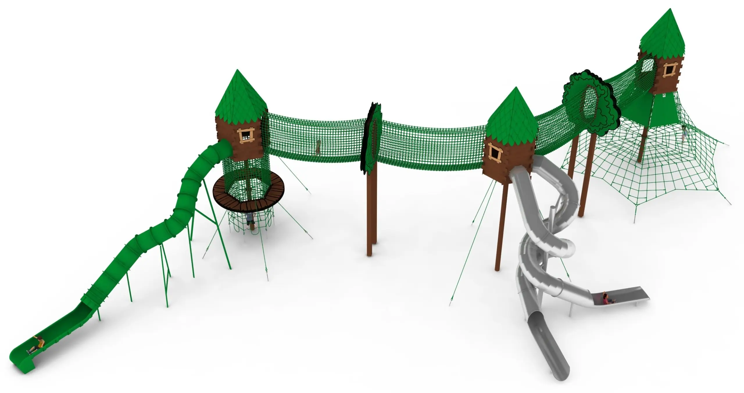 Baba Jaga 3 - Five-Module Treehouse Trail with Twin Pyramids