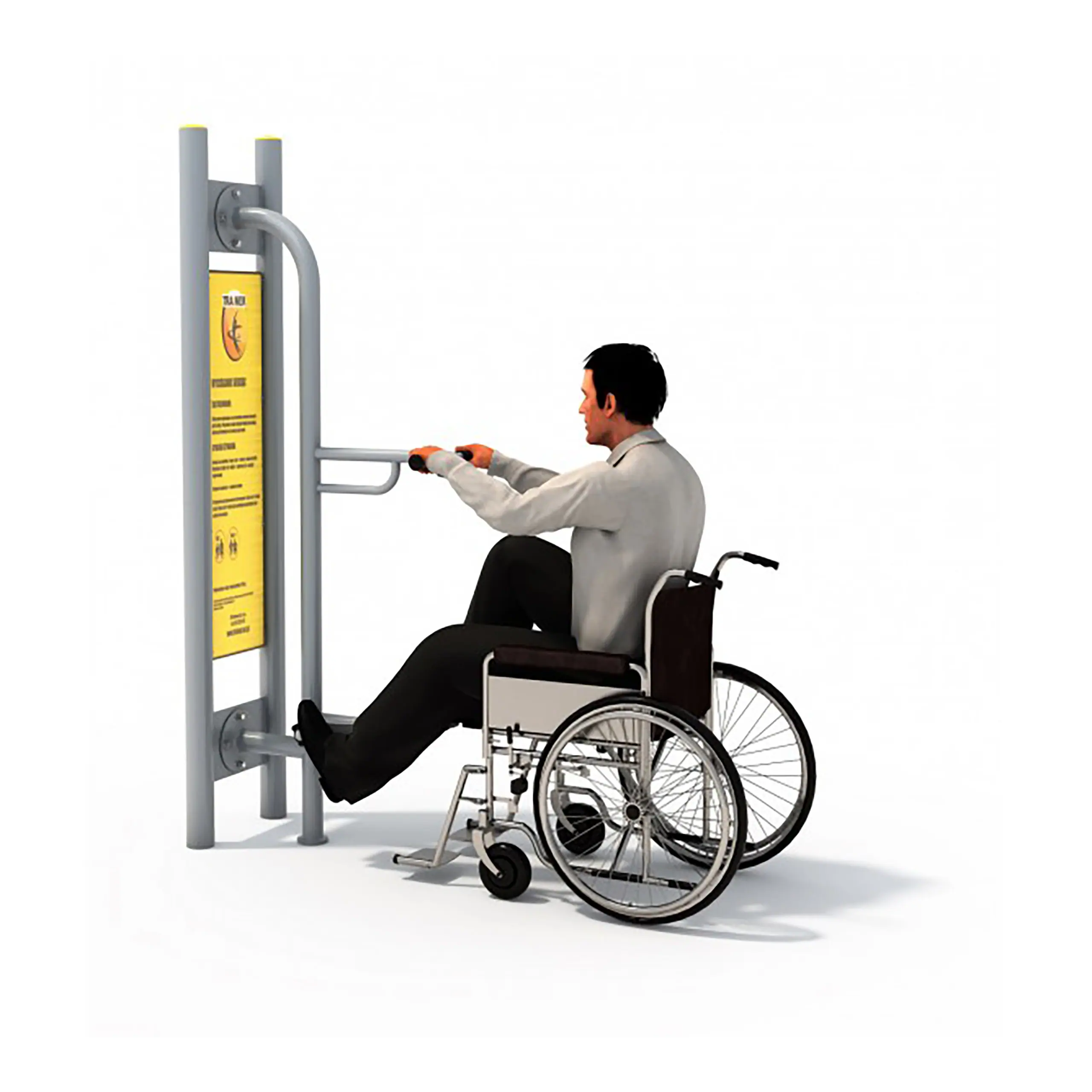 Gimnasio exterior accesible para personas con movilidad reducida