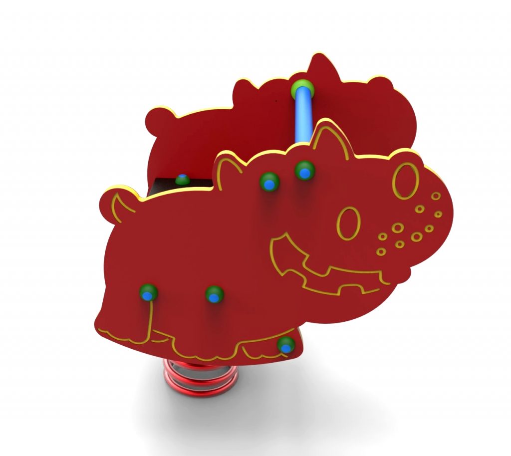 bascule à ressort pour aire de jeux, modèle hippopotame