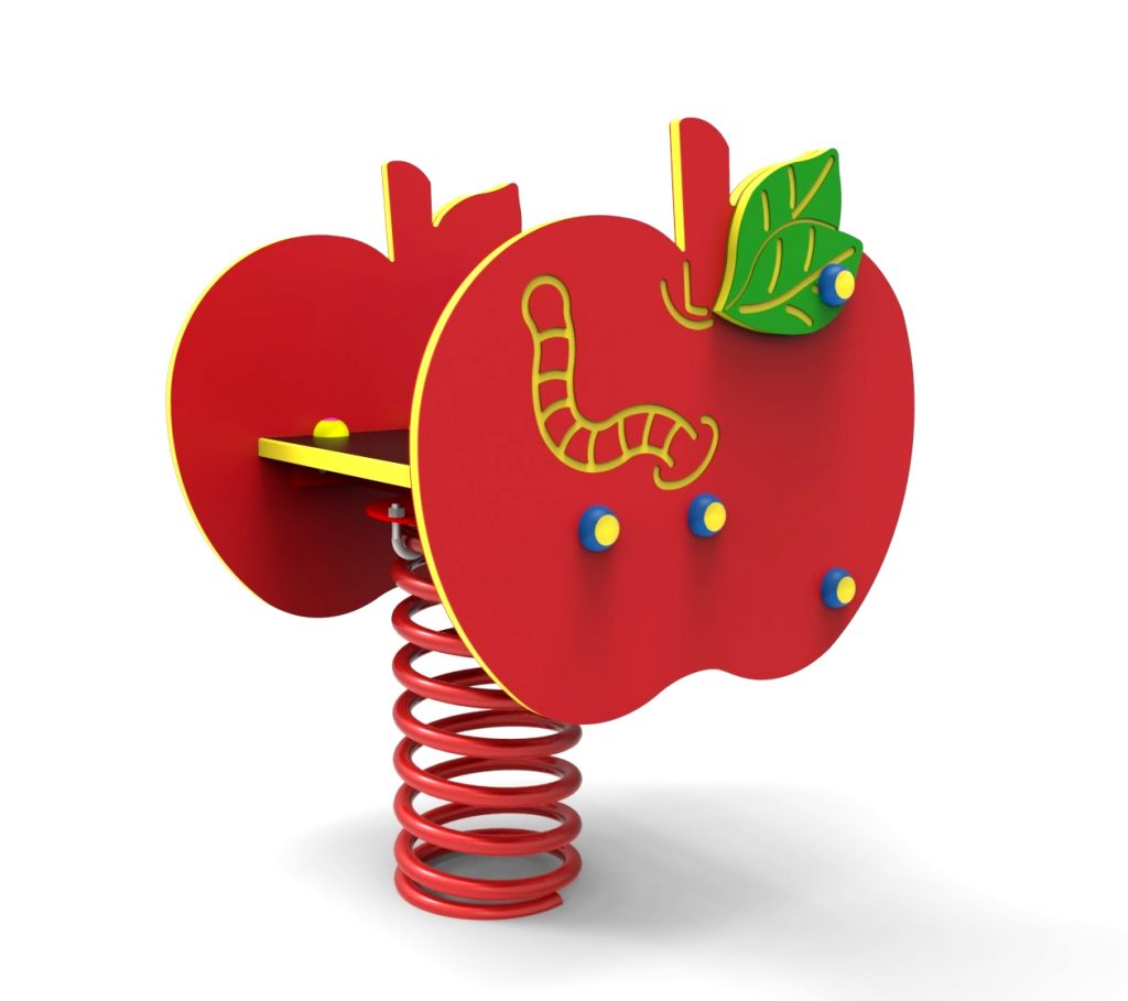 bascule à ressort pour aire de jeux, modèle pomme