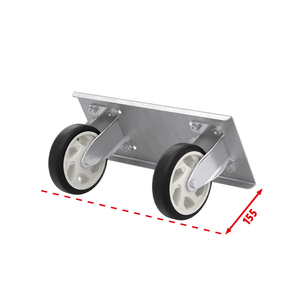 Jeu de 2 roulettes Ø 125 mm pour coffre de rangement (OCR35)