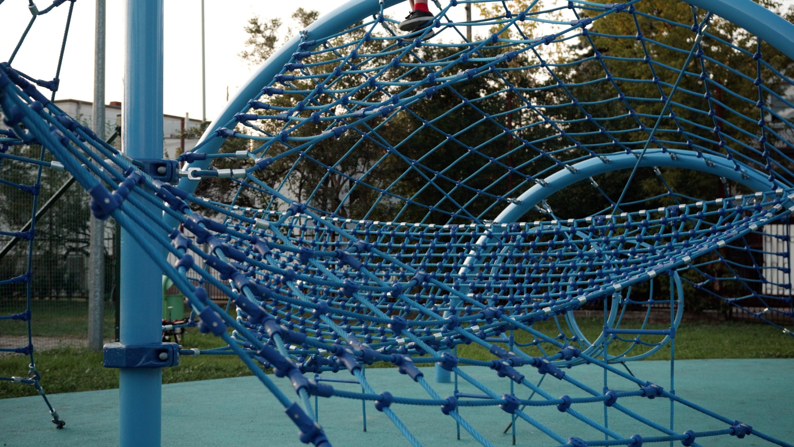 filet escalade panoramique en corde pour aire de jeux