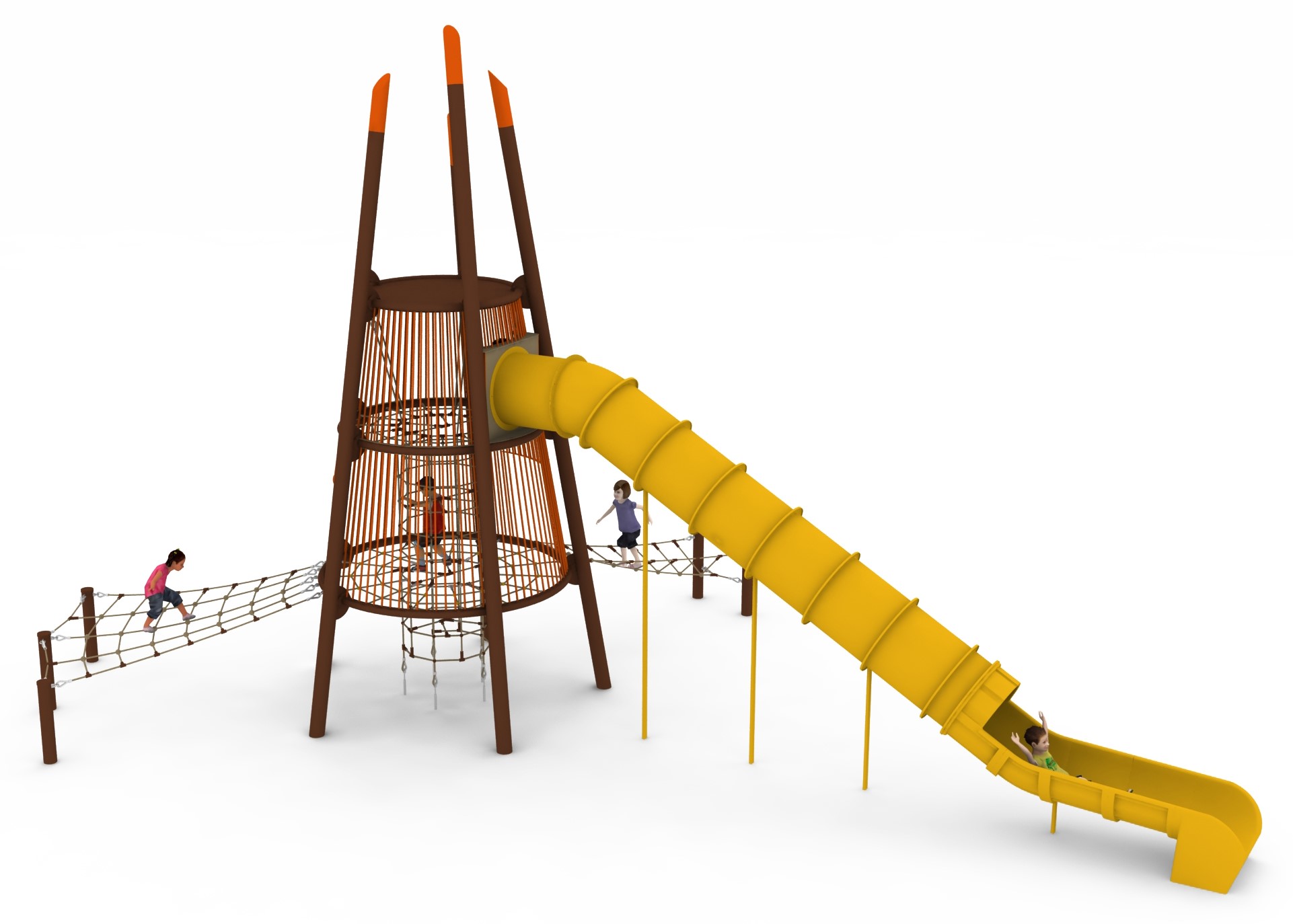 tour de jeu pyramidale tipi pour aire de jeux