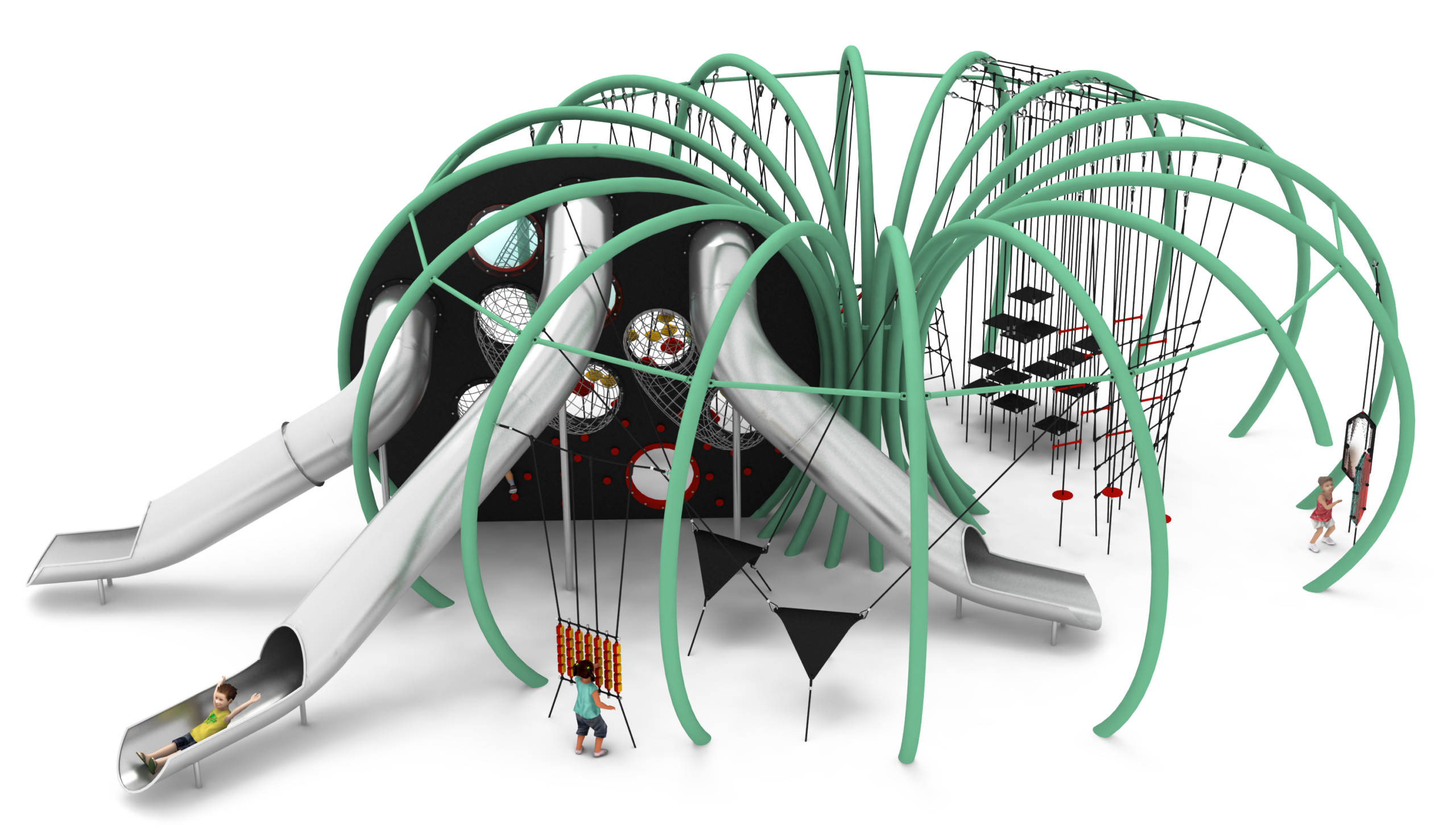 structure de jeu thematique en corde pour aire de jeux