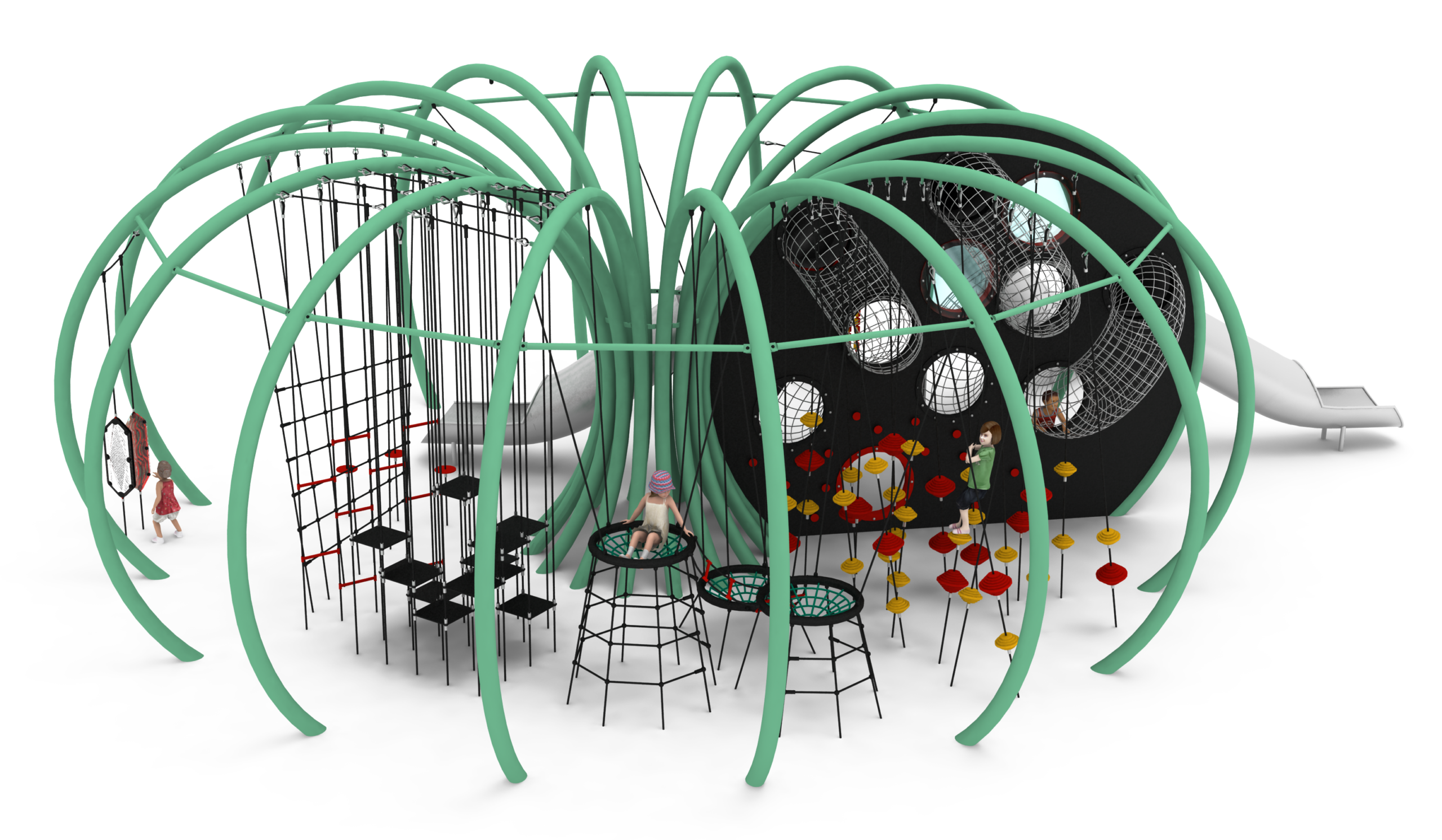 structure de jeu thematique en corde pour aire de jeux