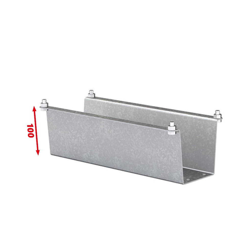 Paire de pieds galvanisés 350 x 100 mm pour coffre de rangement (PGCR35)