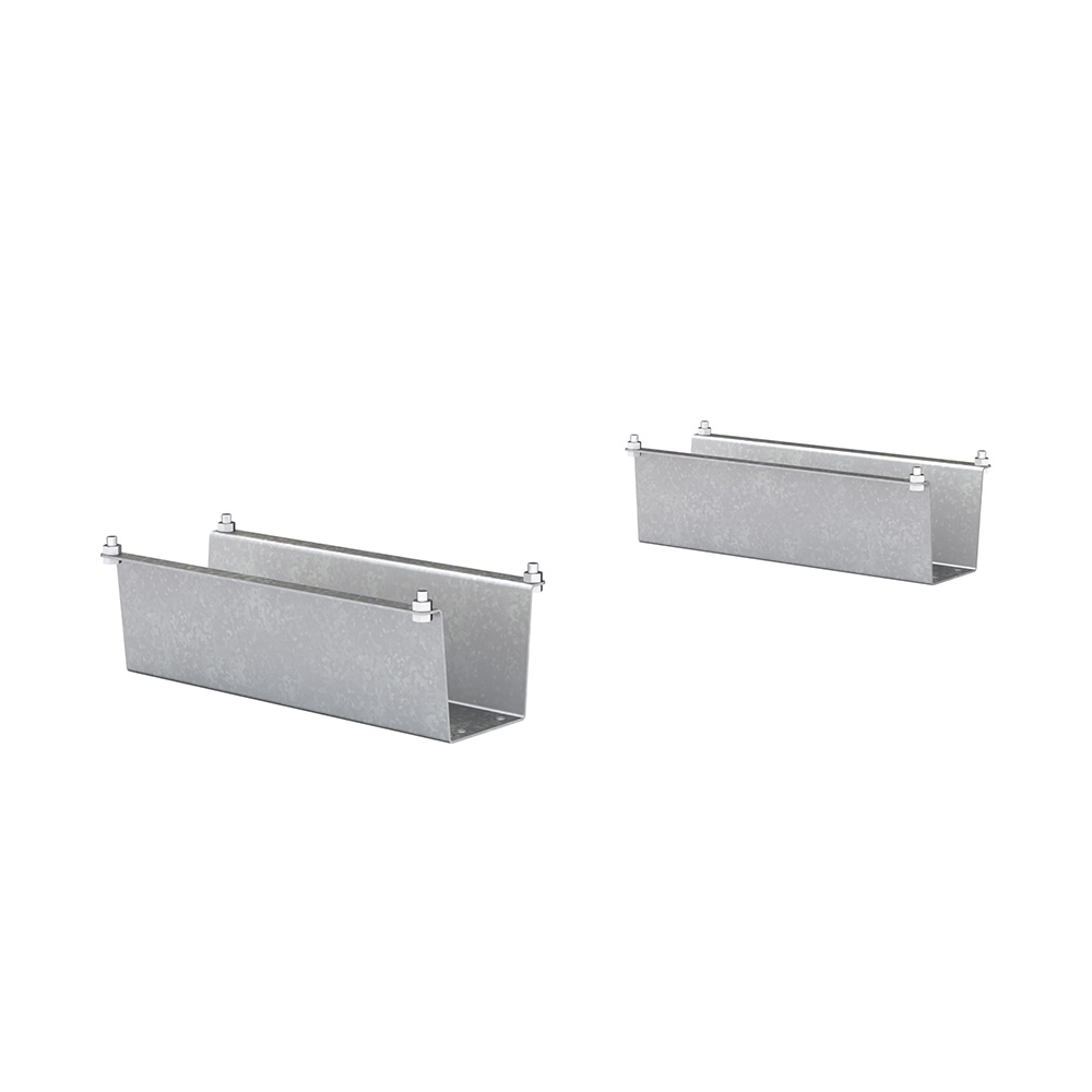 Paire de pieds galvanisés 350 x 100 mm pour coffre de rangement (PGCR35)