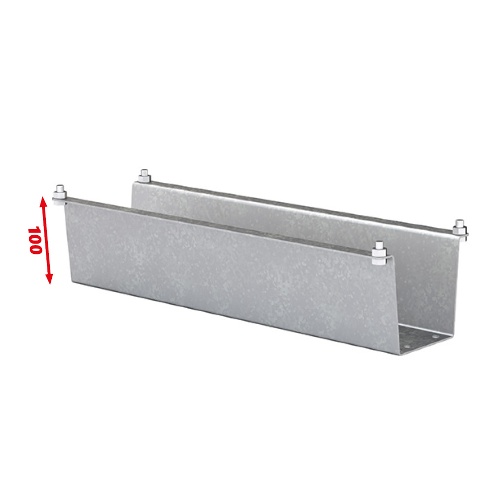 Paire de pieds galvanisés 480 x 100 mm pour coffre de rangement (PGCR48)
