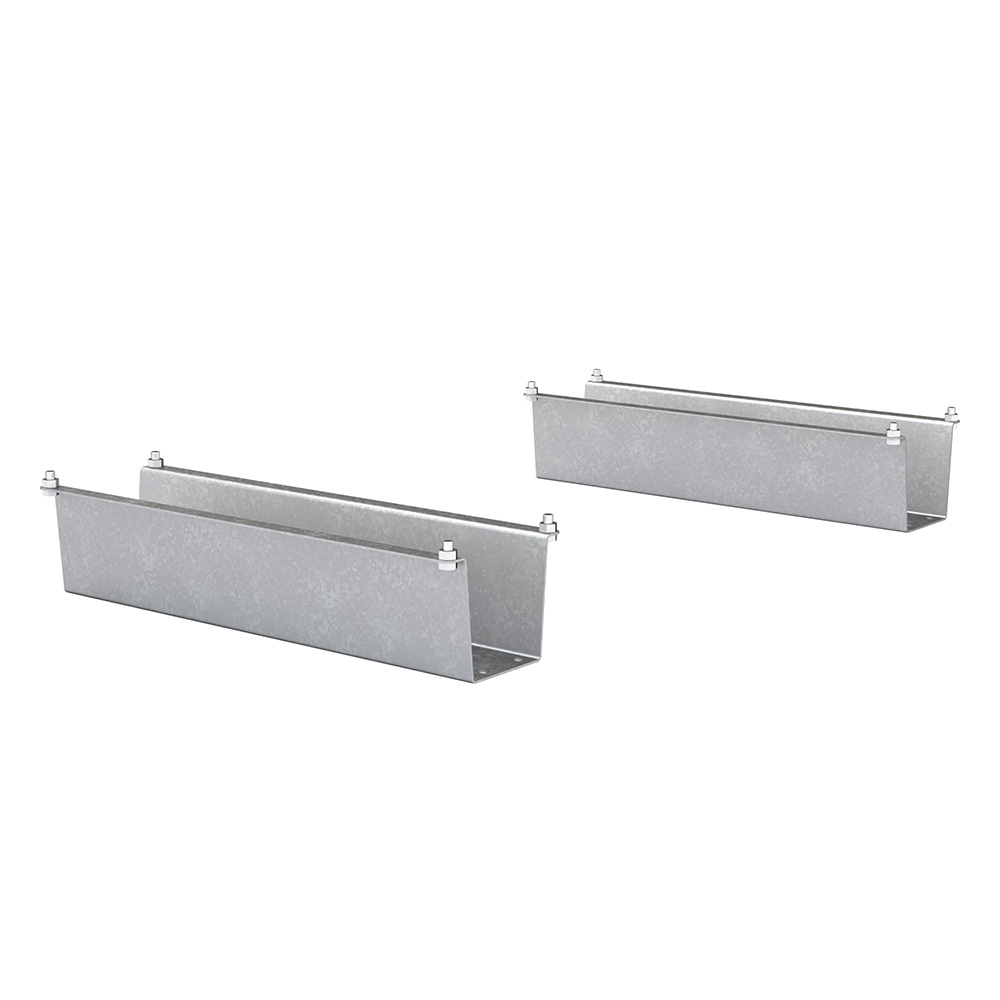 Paire de pieds galvanisés 480 x 100 mm pour coffre de rangement (PGCR48)
