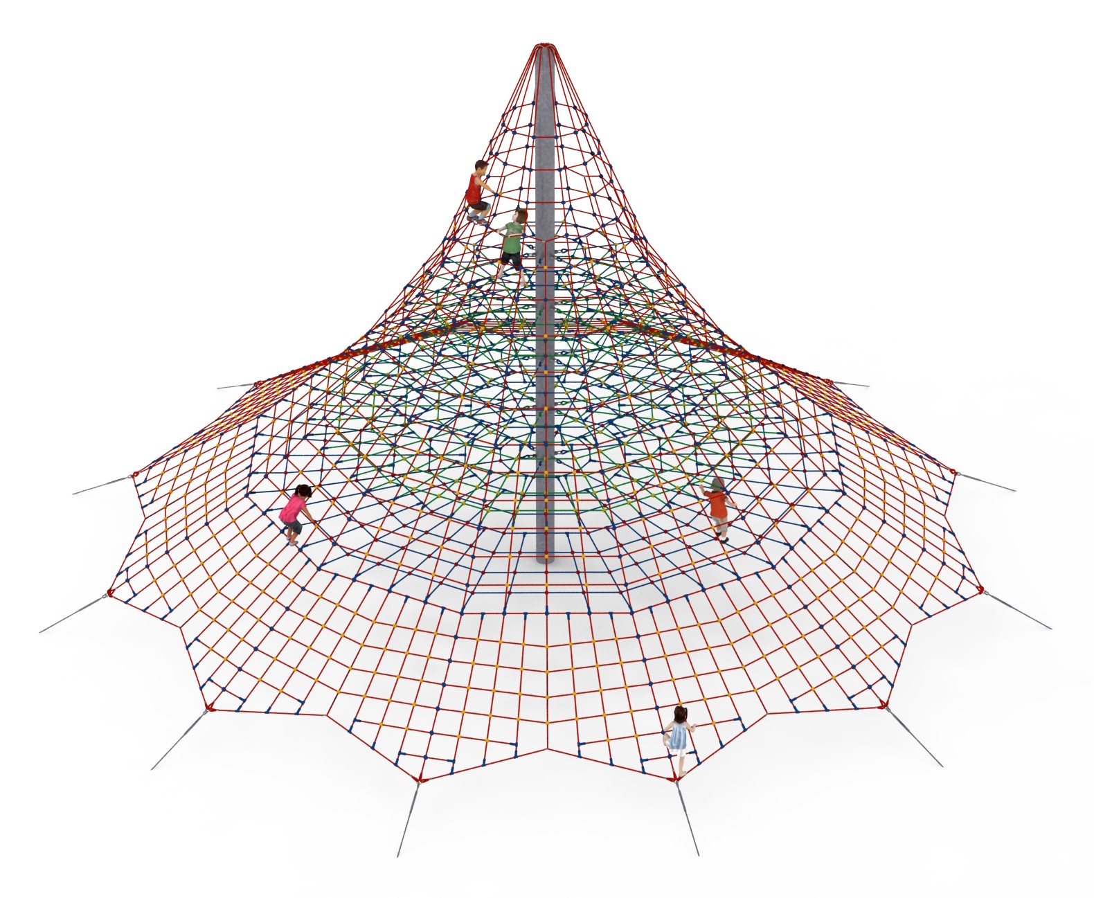 pyramide de jeu en corde 9 m avec enfants jouant