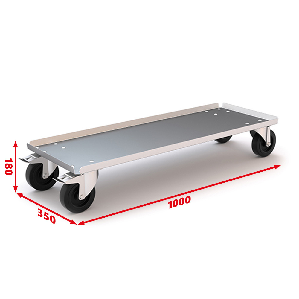 Plateau à roulettes 1000 x 350 x 180 mm pour coffre de rangement (PRCR1035)