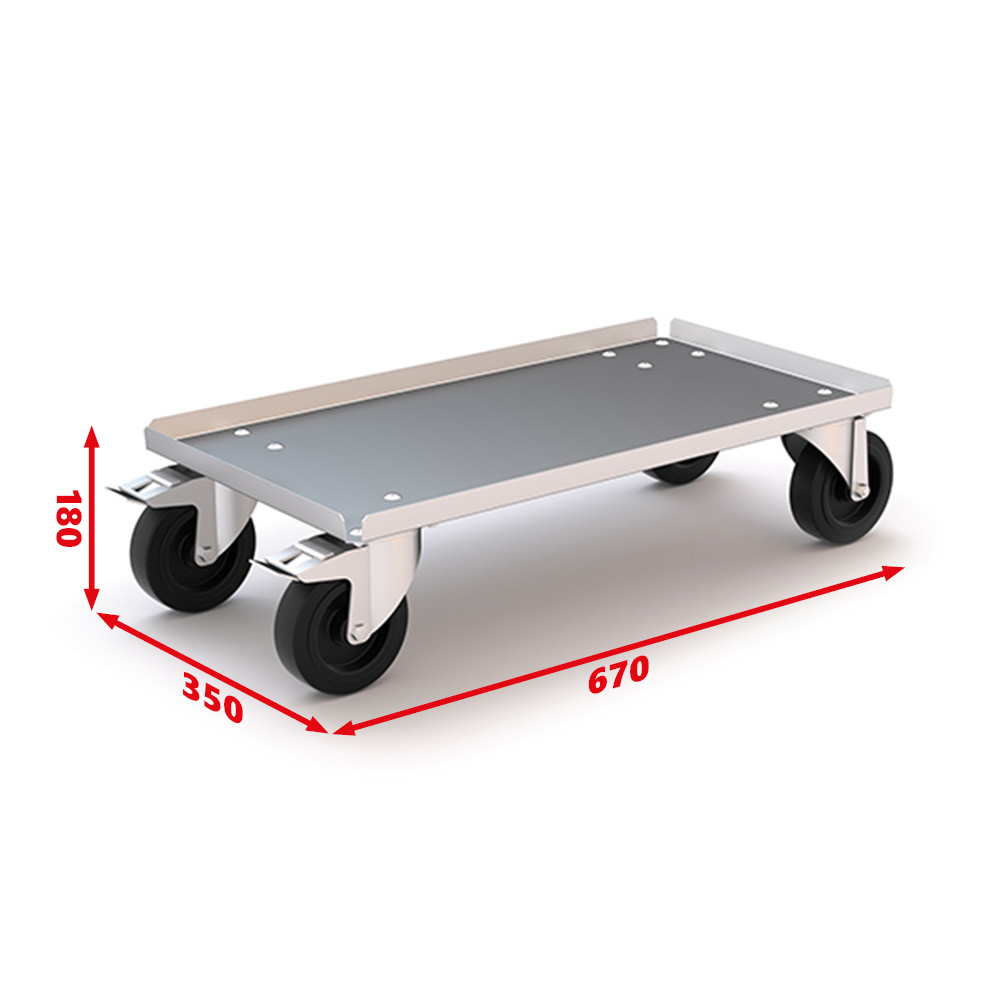 Plateau à roulettes 670 x 350 x 180 mm pour coffre de rangement (PRCR670)