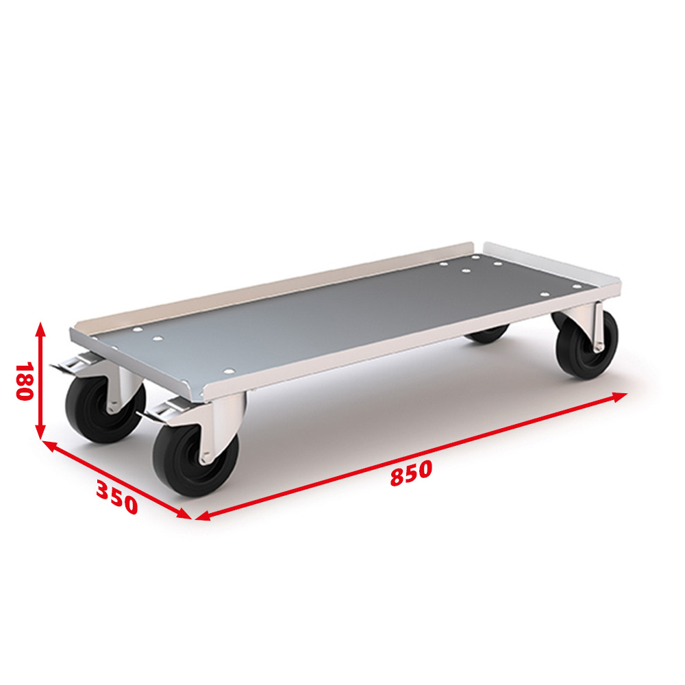 Plateau à roulettes 850 x 350 x 180 mm pour coffre de rangement (PRCR850)