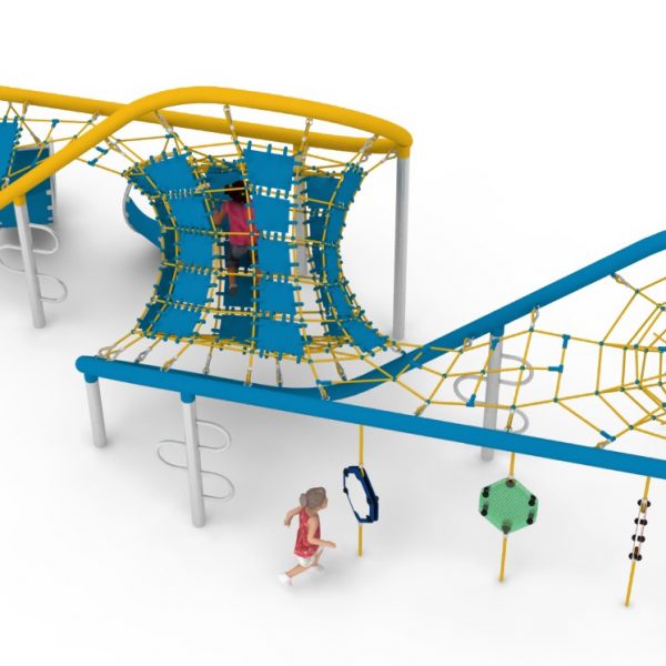 structure tubulaire de jeu en double huit pour aire de jeux exterieure
