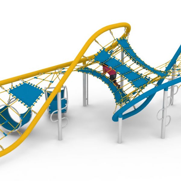structure tubulaire de jeu en double huit pour aire de jeux exterieure