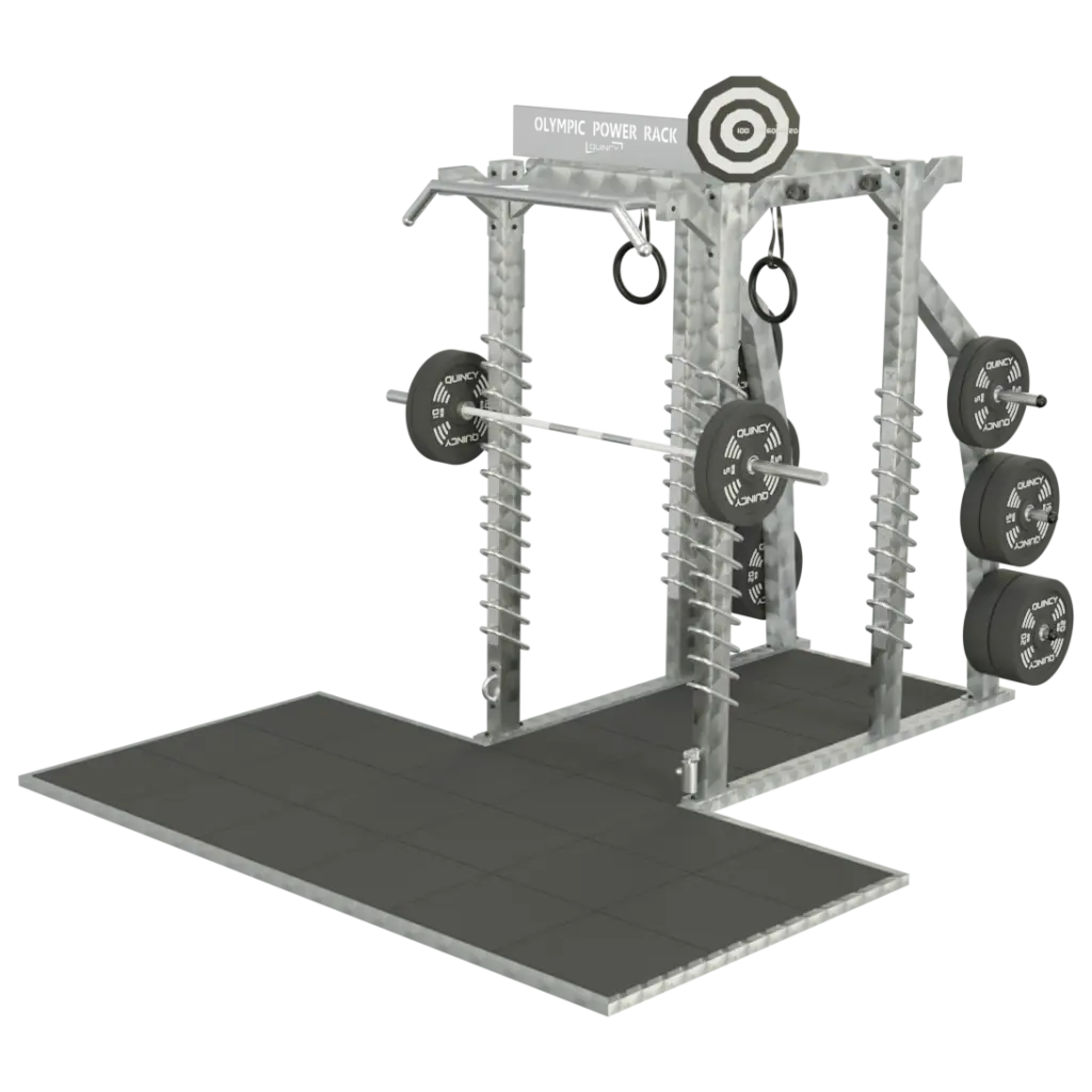 Power rack olympique extérieur inox avec plateforme
