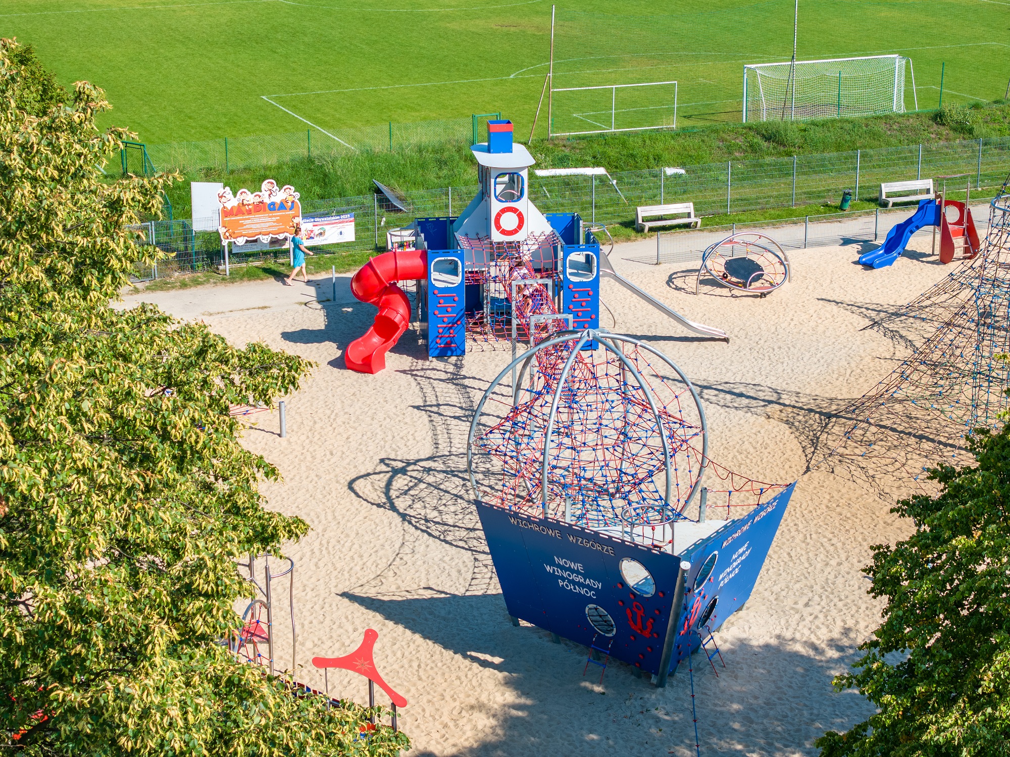 navire baleinier structure de jeu en corde pour aire de jeux