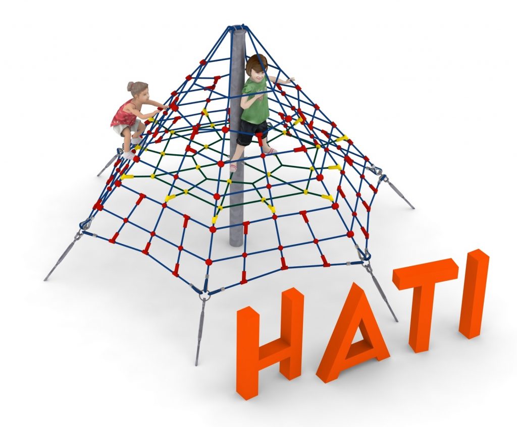 pyramide de jeu en corde 2,4 m pour aire de jeux exterieure