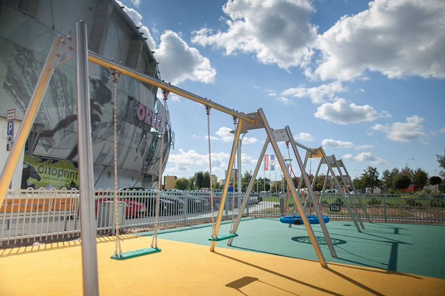 balancoire double pour aire de jeux exterieure