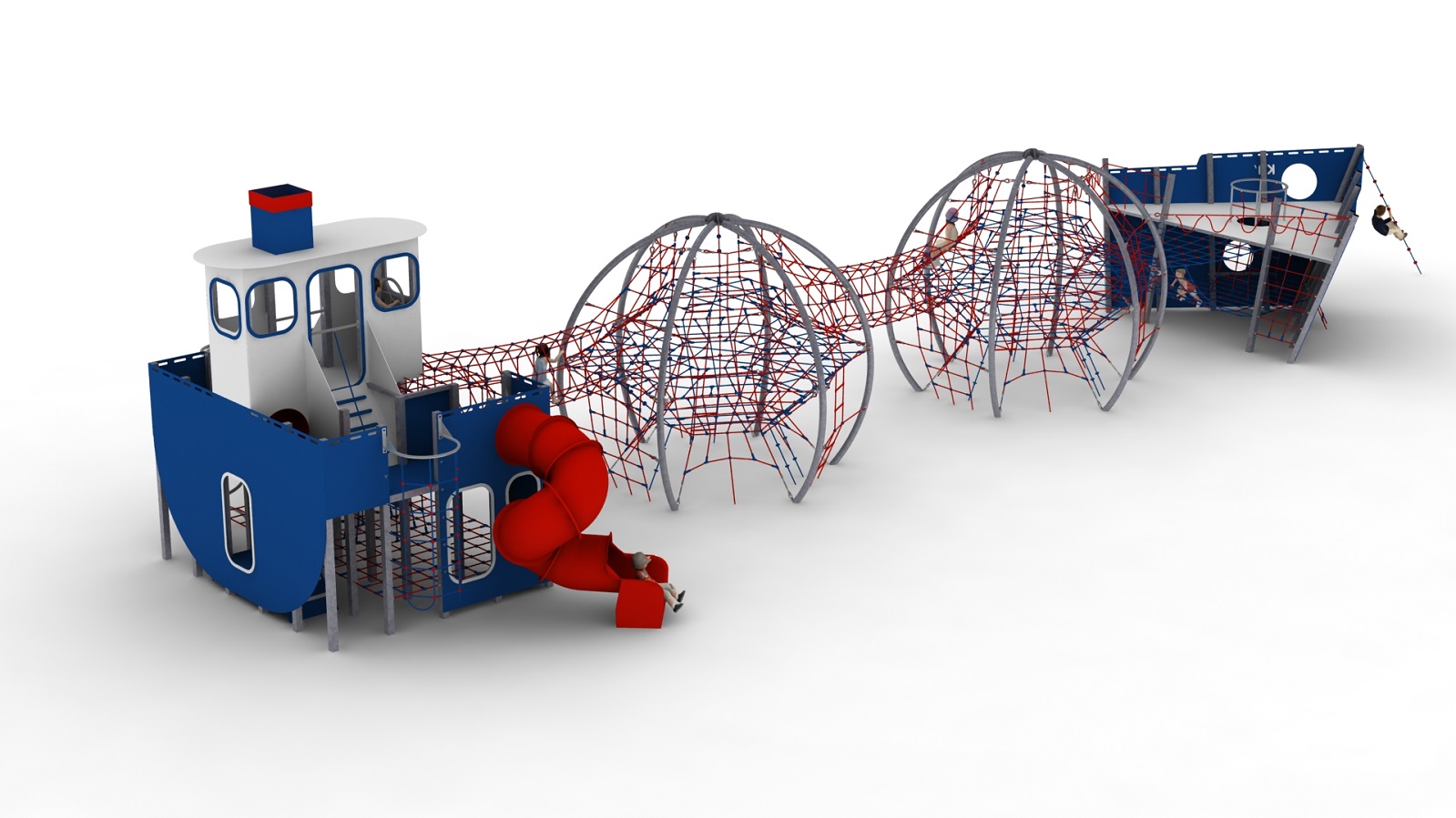 navire baleinier structure de jeu en corde pour aire de jeux