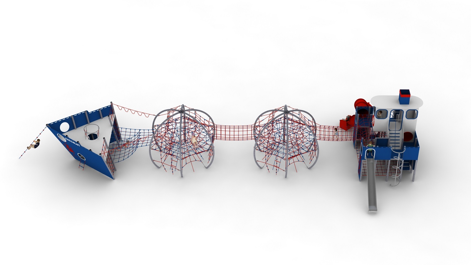 navire baleinier structure de jeu en corde pour aire de jeux