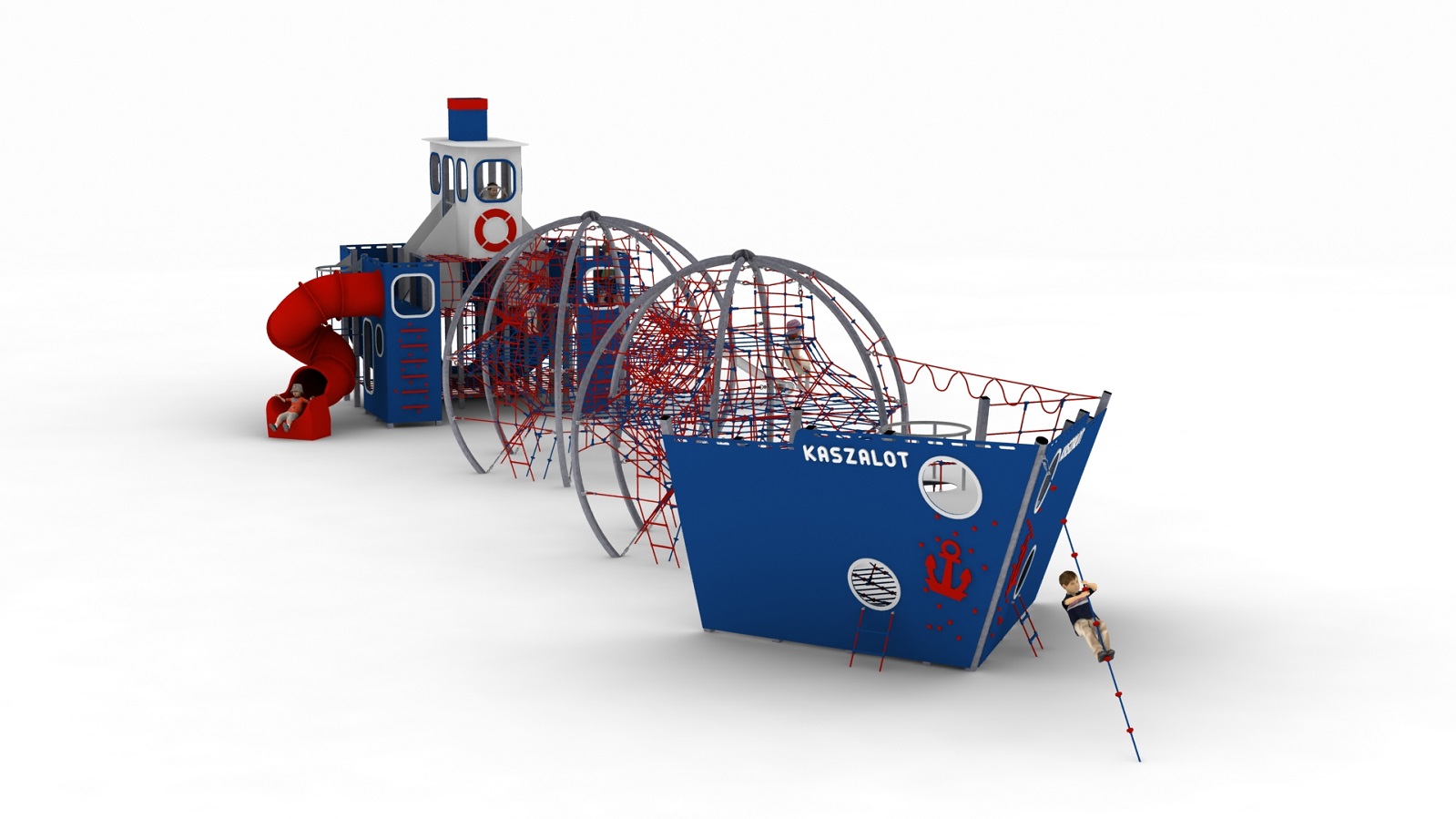 navire baleinier structure de jeu en corde pour aire de jeux