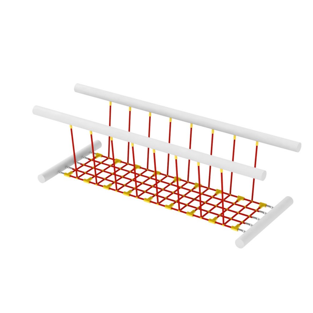 passerelle a plancher dense en corde pour aire de jeux