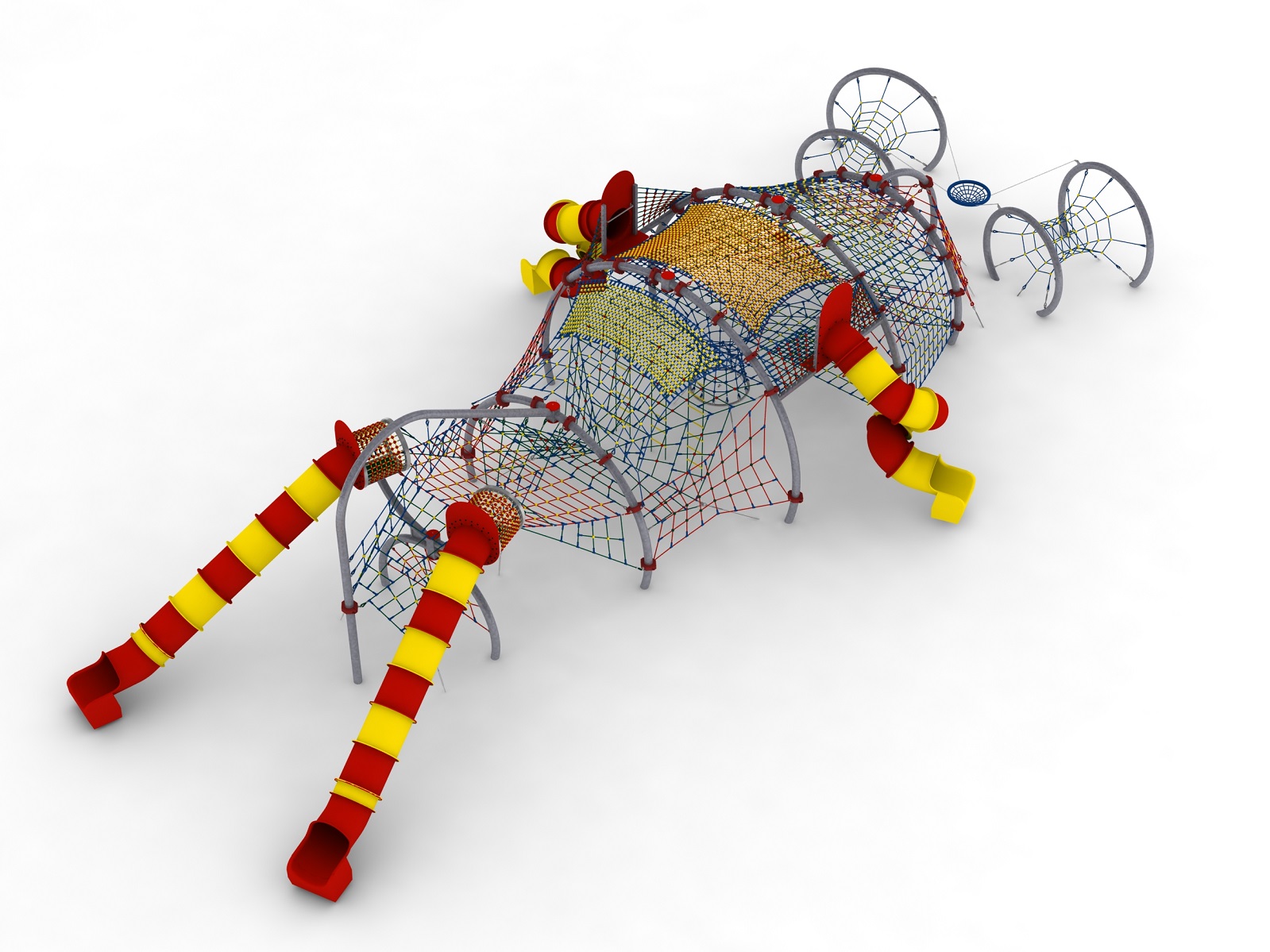 structure de jeu thematique dirigeable en corde pour aire de jeux