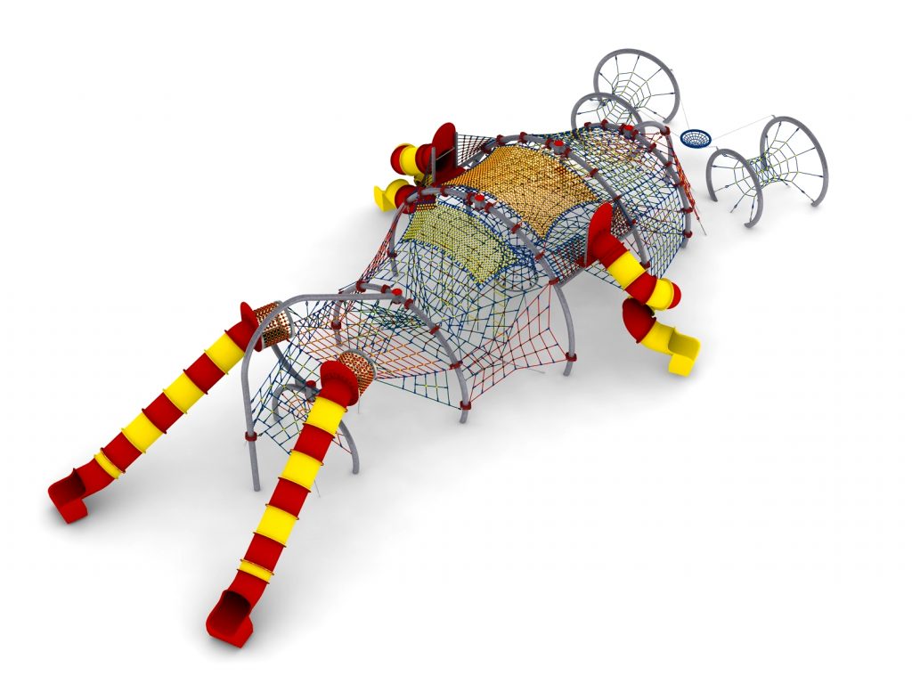 structure de jeu thematique dirigeable en corde pour aire de jeux