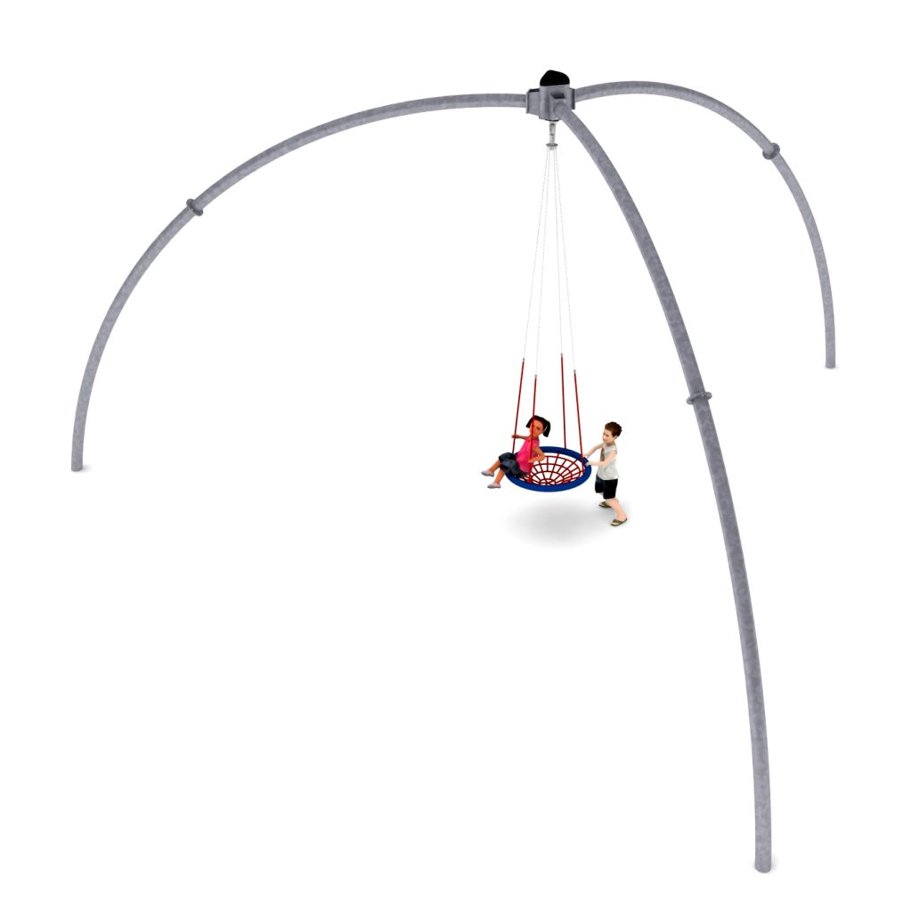 balancoire nid trepied pour aire de jeux exterieure