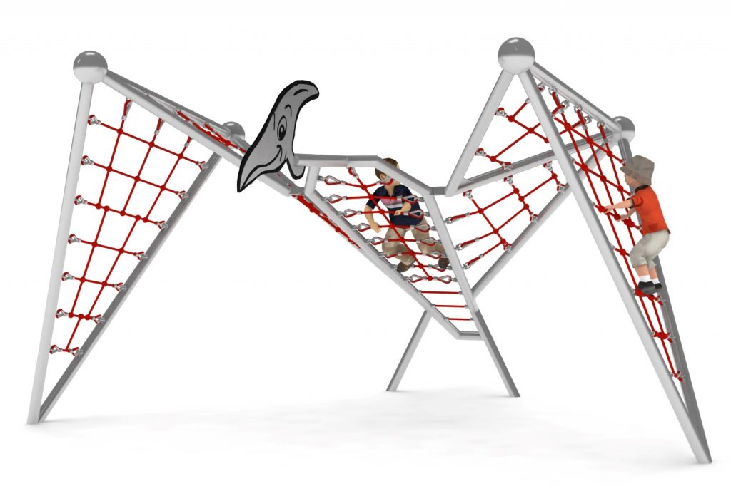 structure de jeu thematique dinosaure pterodactyle en corde pour aire de jeux