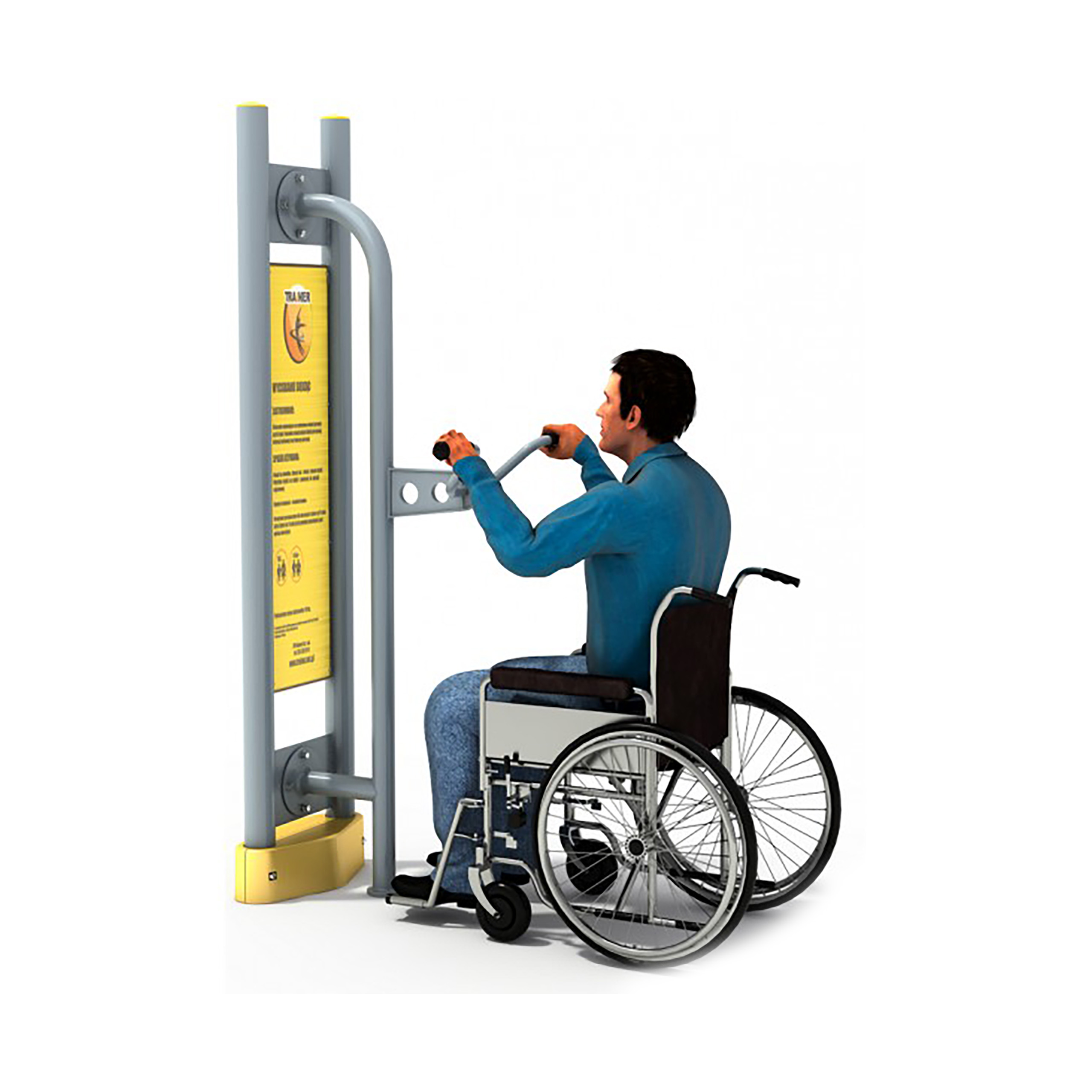 TRAINER Tractions en Position Assise pour PMR - appareil de fitness exterieur PMR