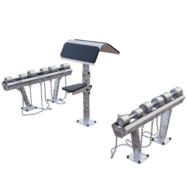 Pupitre à biceps extérieur inox avec set d’haltères