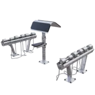 Pupitre à biceps extérieur inox avec set d’haltères