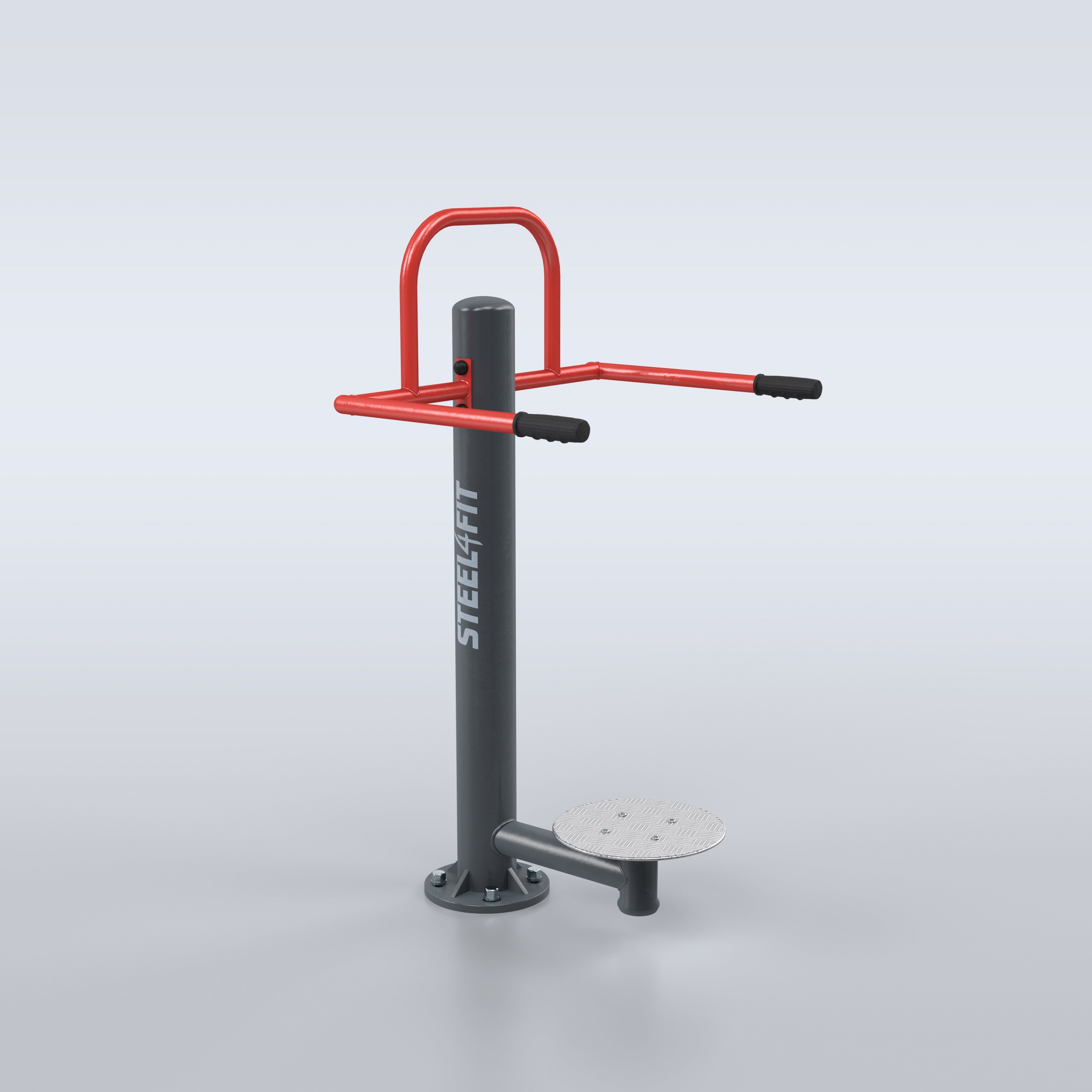 TRAINER Twister Simple Steel4Fit - appareil de fitness exterieur acier renforce rouge graphite