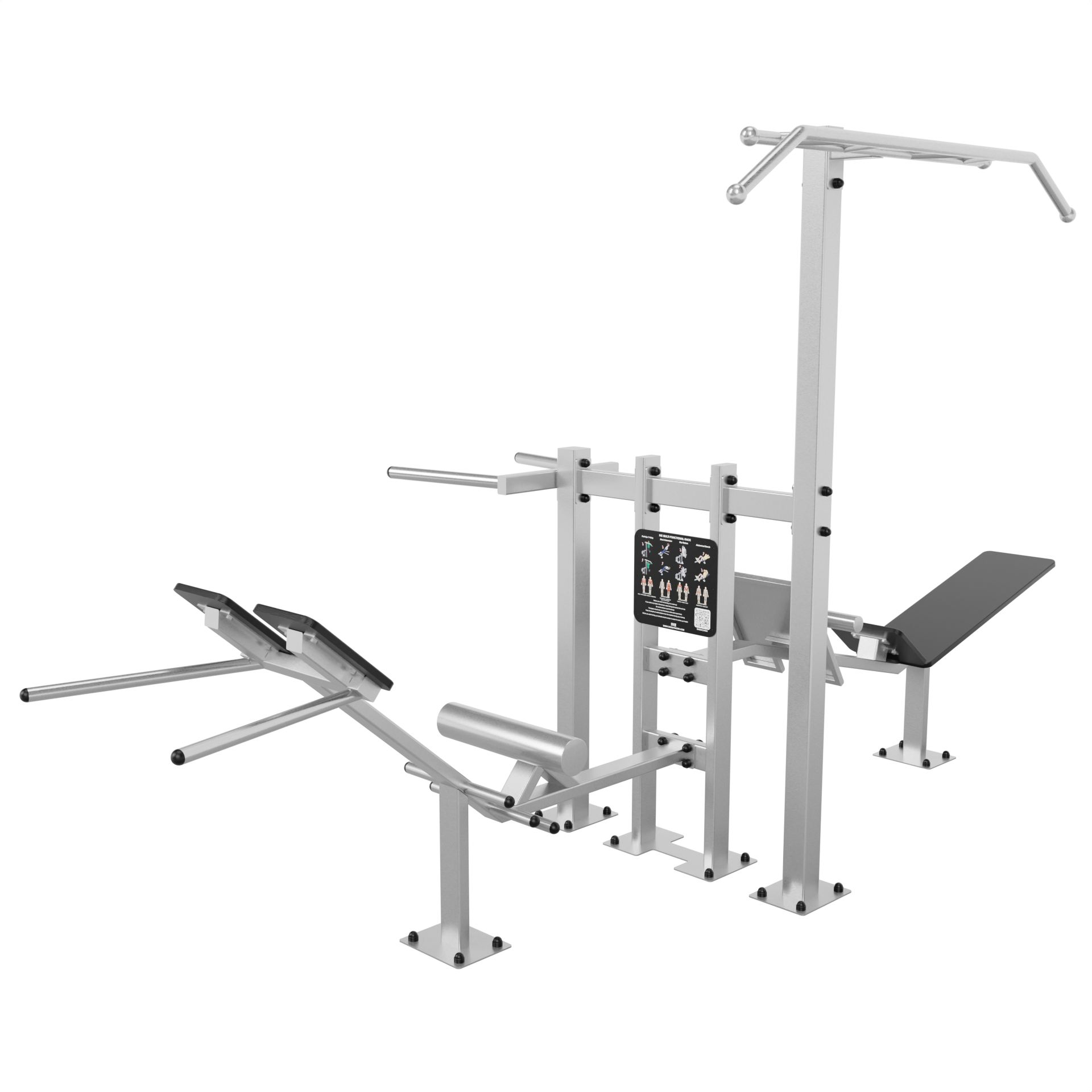 Rack multifonction de musculation extérieur inox