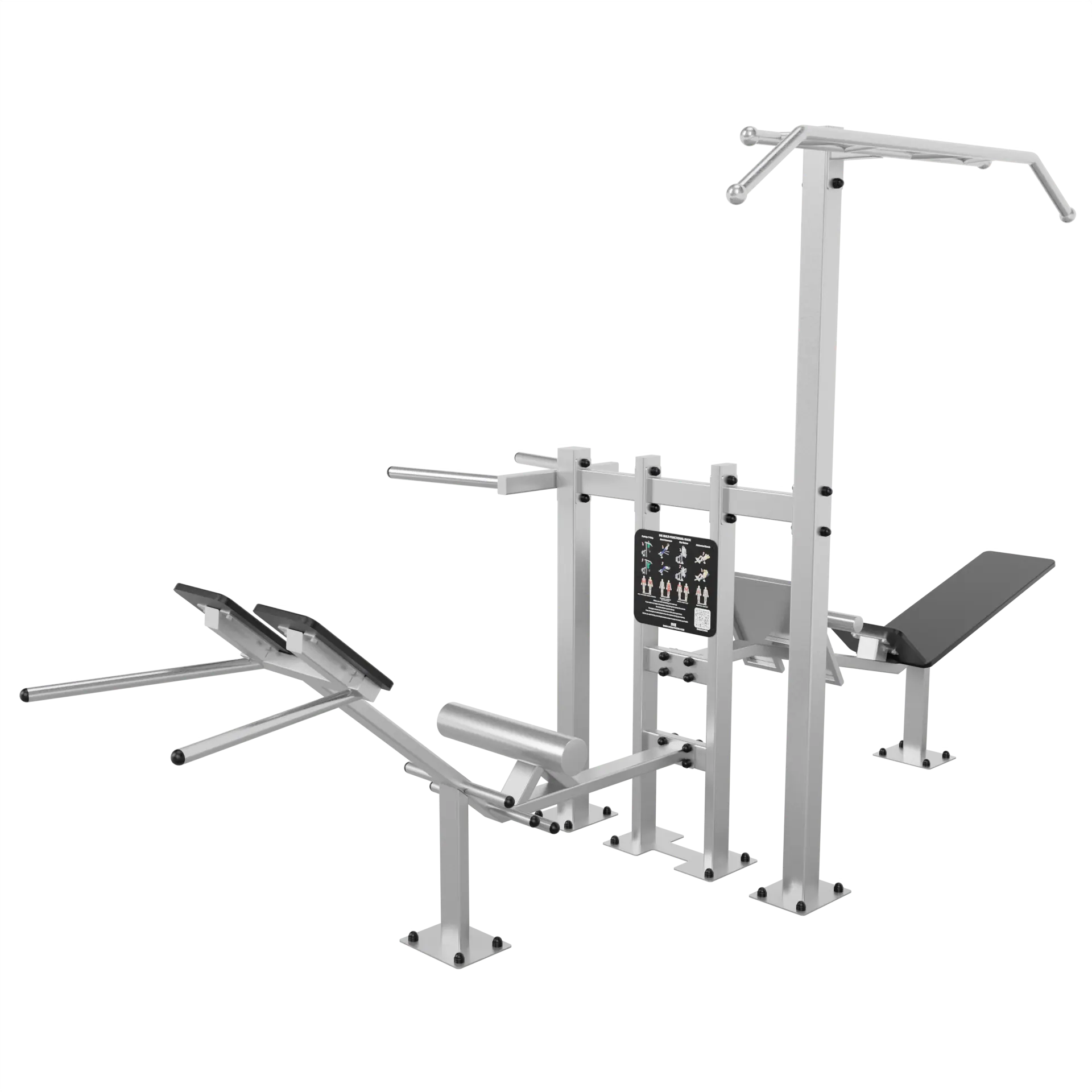 Rack multifonction de musculation extérieur inox – vue 2