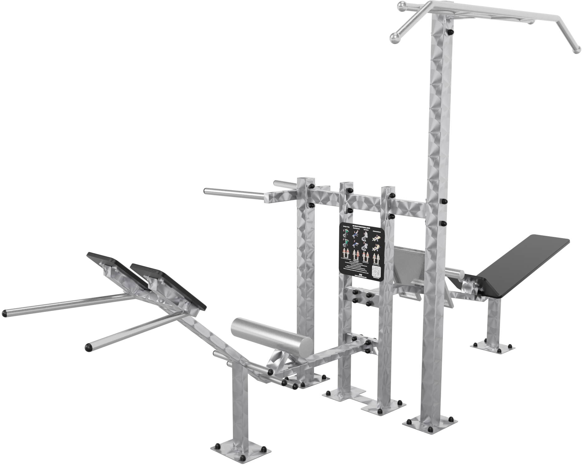 Rack multifonction de musculation extérieur inox