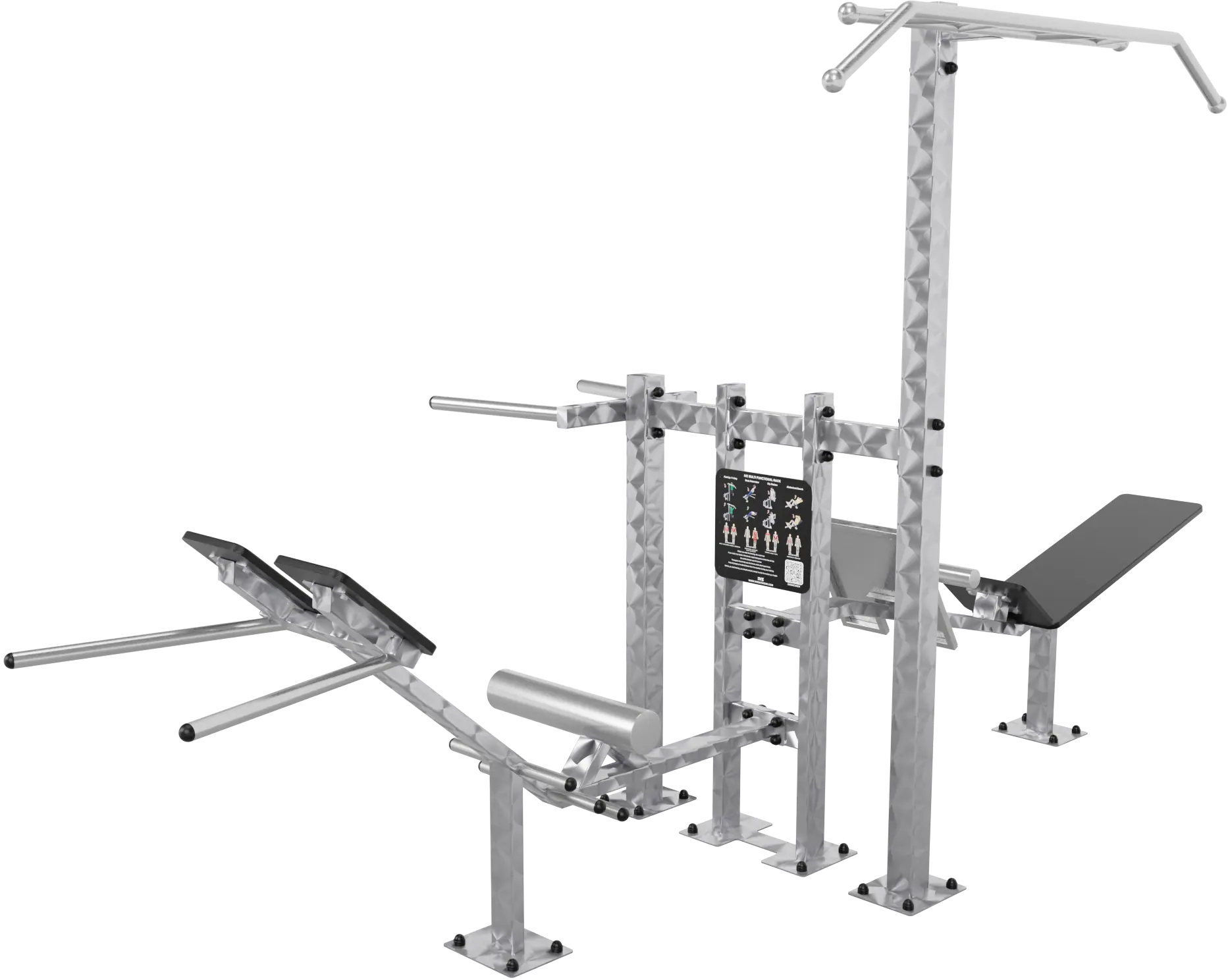 Rack multifonction de musculation extérieur inox